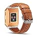 Fitbit Ionic Genuine Leather Replacement Bands, Marval Power Fitness Accessory Leather Straps Wristband for Smartwatch Men Women (Double Layers Crazy Horse Khaki)