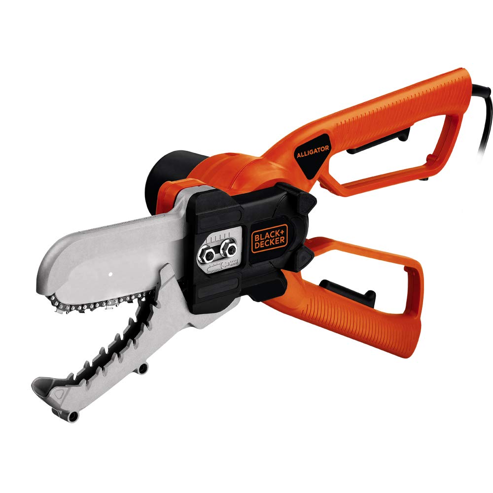 BLACK+DECKER Alligator Powered Lopper 550 W with Chainsaw Cutting Performance in Fully Enclosed Bar and Chain GK1000-GB