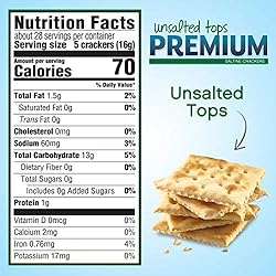 Premium Unsalted Tops Saltine Crackers, 16 oz