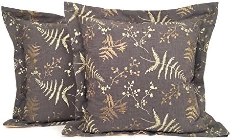 Luxury Throw Pillows, Taupe and Gold Leaf Pattern, Sofa Accent, Bed Decor, Designer Fabric