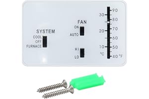 SHISHISHUN RV Thermostat RV Analog Thermostat (Cool Only/Furnace), Replace for Dometic 3106995.032, 12 VDC White