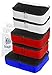 5 Packing Cubes For Travel Luggage or Suitcase + 6 Toiletry Zip Bags Organizers (DBlueDBlueRedRedWhiteWhite)