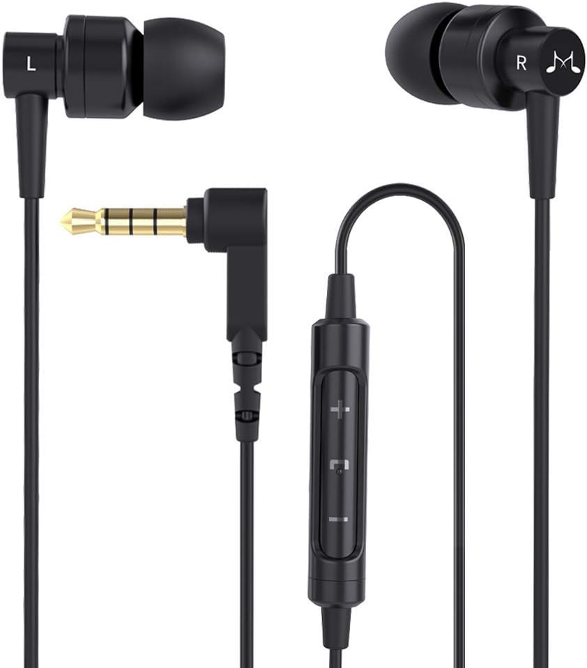 Soundmagic ES30C Wired Earbuds with Microphone Noise Isolating in Ear Headphones HiFi Sound Earphones Comfortable Fit Black