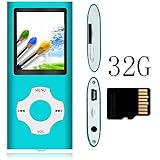 Tomameri Portable MP4 / MP3 Player with 32 GB Micro SD Card, Music Player with Rhombic Button, E-Book Reader, Mini USB Port, Photo Viewer, Voice Recorder,Including Earphones and USB Charger-32GB,Blue