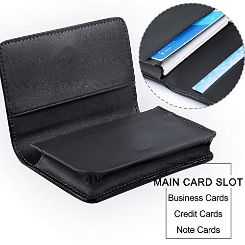ABRONDA Carbon Fiber Business Card Case,Slim Biz Business Name Card Holder Wallet Credit Card with RFID,ID Case/Holder for Men & Women - Keep Your Business Cards Clean- Black - Thumbnail 3