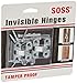 SOSS Door Hardware - 103CUS26D Mortise Mount Invisible Hinges with 4 Holes, Zinc, Satin Chrome Finish, 1-1/2