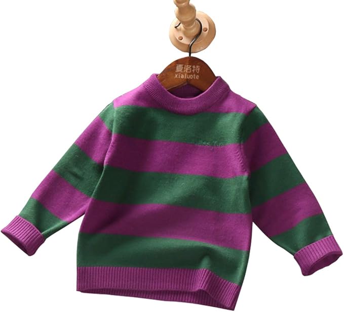 Baby Boys Girls Patchwork Coloured Round Collar Sweater Knitted Cardigan Sweater