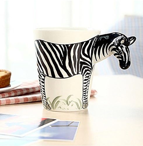 Bestag 3D Hand-painted Cute Zebra Animals Ceramic Coffee Mug