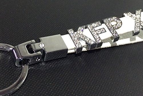 Herria 25cm Snakeskin Style PU Leather Strap Keychain, White