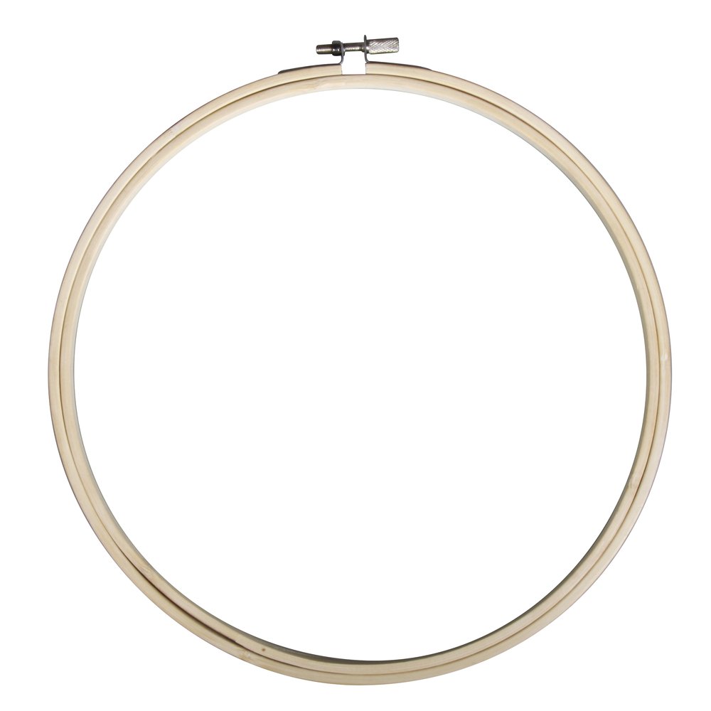 Rayher Bamboo Embroidery Hoop for Hand Embroidery and Needle Punching, diameter 23cm, 62564000