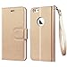 iPhone 6s Case,iPhone 6 Case,by Ailun,PU Leather&Soft TPU,Impact Resistant&Anti-Scratch Wallet Case,Self-Stand for Video Watching,Card Holder,Magnetic Flip Cover[GOLD]