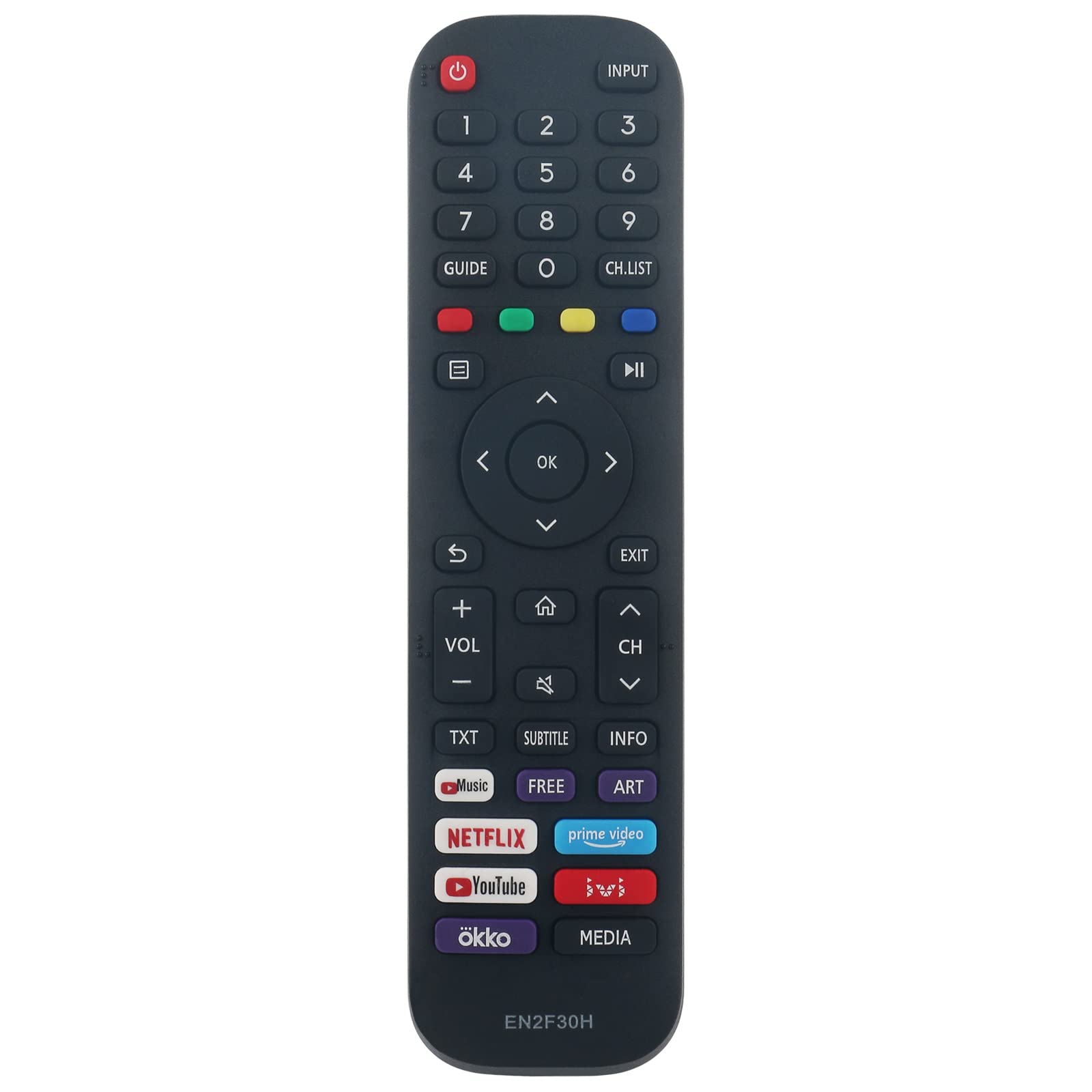 AULCMEET EN2F30H Replaced Remote Control Fit for Hisense Smart TV 32A4FG 32A4GG 32A4CGTUK 32A4EGTUK 32A4FGTUK 40A4BG 40A4CG 32A4BG 32A4CG 32A4DG 32A4DGCH 32A4EG 32A4HG 32A4EGCH 32A4BGTUK