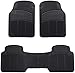 Amazon Basics 3-Piece Flexible Rubber Car Floor Mat, Black