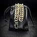 Thick 18k Gold Bracelet Cuban Link Chain for Men + Leatherette Gift Bag