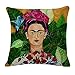 cushion cover fabric Frida Kahlo Colorful Flowers Pillowcase 43x43cm/17x17'' Woven Pillow Covers Polyester&Linen Home Decor cushion cover for sofa (A8)