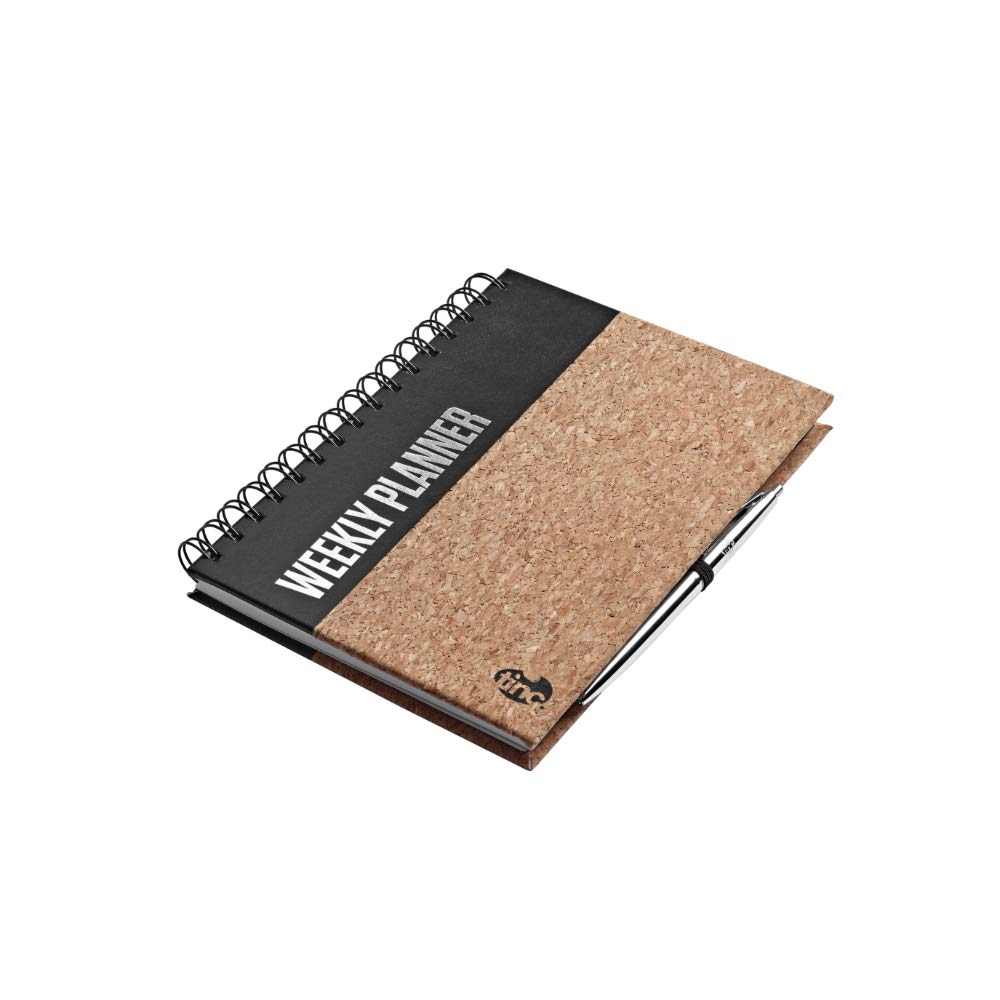 Tinc A5 Weekly Planner | Week to View Page Spread | Smart Ballpoint Pen Included | Lined Pages & Wirebound Notebook Planner
