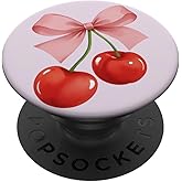 Coquette Cherry and Pink Bow PopSockets Adhesive PopGrip