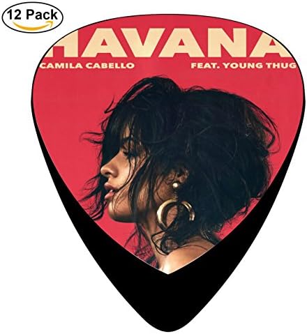 Camila Cabello Guitar Picks 12-Pack Set Celluloid Medium Paddles Plectrums 0.46mm/ 0.71mm/ 0.96mm Guitar Instruments Bass for kids Teen Adult