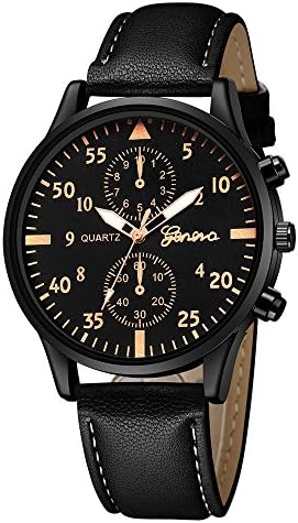 Frunalte watch, Men's Watches Business Luxury Men's Quartz Wrist Watches Leather Watch Strap Analog Slim Dial Clearance