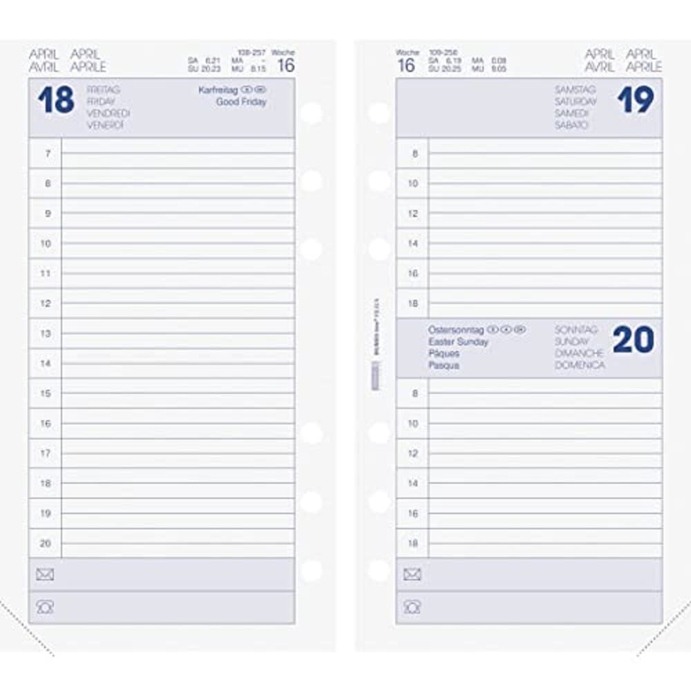 BRUNNEN Filius 2023 Daily Calendar Sheet Size 9.3 x 17.2 cm