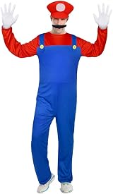 Aomig Mario Costumes 4 Pack Cosplay Accessories Kit Bodysuit Hat Mustache Gloves view 8