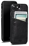 Sena Lugano Wallet Drop Safe Leather Wallet Snap On Case iPhone 6, 7, 8 - Black