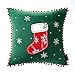 Phantoscope New Merry Christmas 100% Cotton Embroidery Santa Tree Socks Reindeer Throw Pillow Case Cushion Cover 18