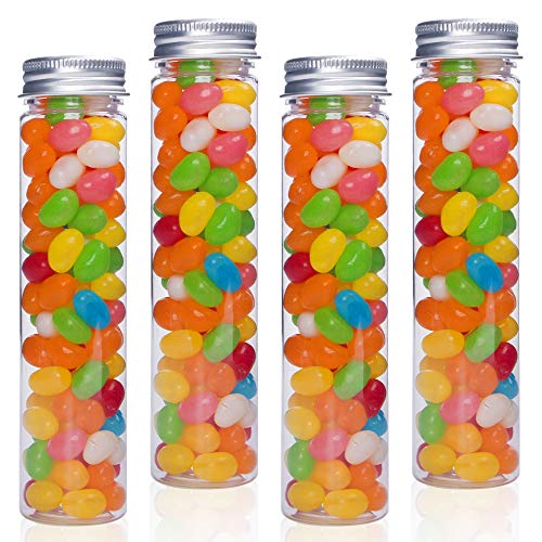JPSOR 15pcs 110ml Clear Flat Plastic Test Tubes with Screw Caps, 140 x 35 mm, and 1 Test Tube Brush - Thumbnail 4