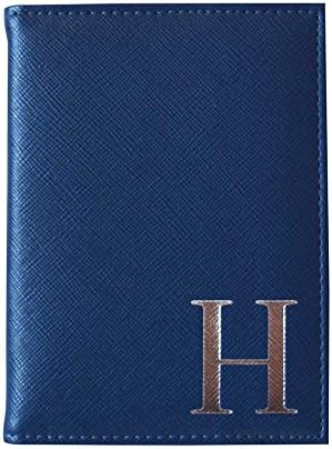 Bombay Duck - Monogrammed Alphabet Passport Holder - Navy - Letter H