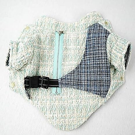 Amazon Co Jp 犬のファッションヒットカラーペット服猫厚い秋と冬の服の青と緑のコントラスト 子犬の服 Wsyghp Color Blue And Green Contrast Size L 本