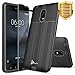 NageBee [Brushed] Case Compatible with Nokia 6 (5.5") - [Not Fit Nokia 6.1 2018] w/[Full Cover Tempered Glass Screen Protector] Premium Heavy Duty Defender Dual Layer Protector Case - (Black)