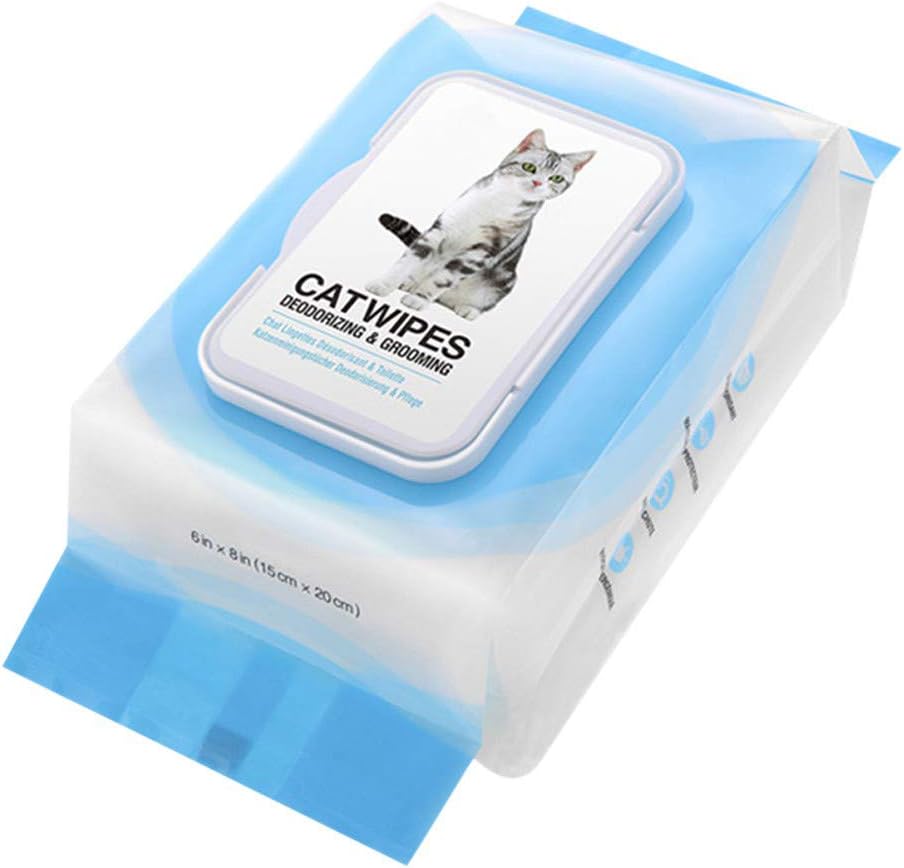 XIYAO Pet Grooming Wipes - Deodorizing Wipes for Dogs & Cats for Paws, Body and Butt- Earth-Friendly, Hypoallergenic, 25 Pcs/lot