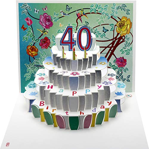 Forever Cards Pop Up Birthday Card 40th Birthday Floral
