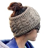 Cool2day Girls Winter Warm Knitted Cable Headband Hat Cap (Model: Yf010386) (Khaki)
