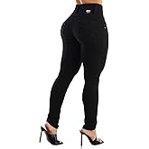 Moda Xpress Women Juniors High Waisted, Mid Rise Butt Lifting Colombian Design Skinny Jeans 10623N