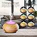 Aromatherapy Essential Oil Diffuser, EIVOTOR 300ml Portable Ultrasonic Humidifier Cool Mist Oil Diffuser with 6 Color LED Lights Changing and 3 Timer Settings for Home, Office, Yoga, Spa Wood Grain