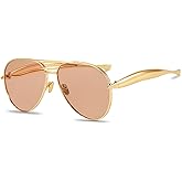SevenColor Trendy Oversized Aviator Sunglasses for Women Men 2025 Gold Big Aviators Sun Glasses 70s Retro Shades