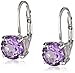 Amethyst Leverback Earrings in Sterling Silver (7mm)