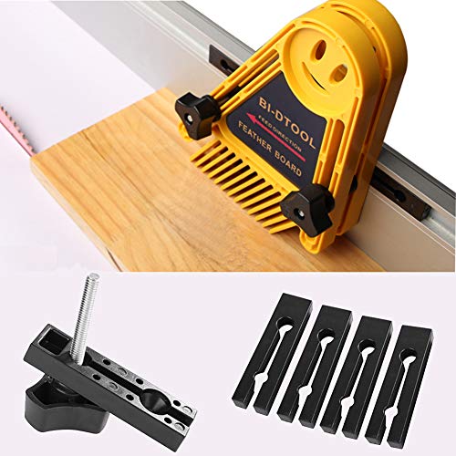 BI-DTOOL Double Featherboards, 2 Packs Adjustable Feather Boards For Table Saw Bandsaw Fence Router Table And Table Saw Fence, Woodworking Router Table Accessories, Band-saw Accessories