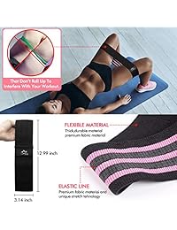 JDDZ Hip Bands Booty Workout Resistance Loop Bands, Resistance Exercise Fitness Bands, Anti Slip Fabric Elastic Sports Bands for Legs and Butt (2019 Upgraded)
