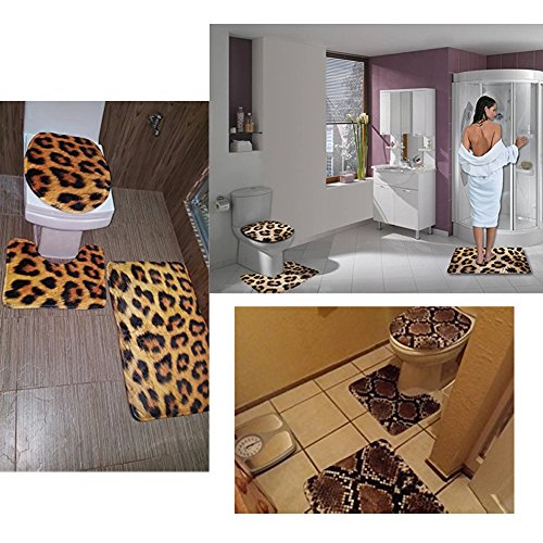 Instantarts Classic Non-slip Flannel Bathroom Mat Contour Rugs Toilet Lip Tank Top Covers Butterfly