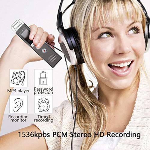 fomei Digital Voice Recorder for Lectures 16GB Voice Activated Recorder with Playback Dictaphone Voice Recorder Pen with USB, Portable for Spy, Meetings, Interviews