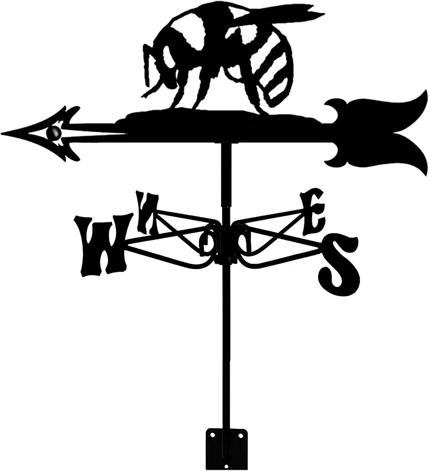 Weathervanes - YDHNB Weather Vane Bee Metal Weathervane Wind Vane Animals Shape Weathercock Wind Direction Indicator, Decoration Outdoor Sheds Iron Yard Roofs Measuring Tools