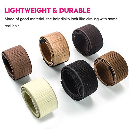 6 PCS Bun Hair Maker, Magic Hair Styling Donut Bun Maker, Hair Bun Shapers for Women Girls DIY Hairstyle Tools, No Clip Hair - Thumbnail 2
