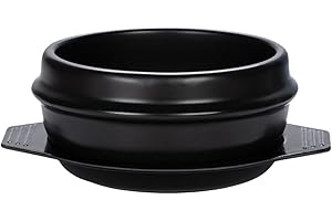 XICHENGSHIDAI Dolsot Bibimbap Earthenware Stone Bowl, Korean Cooking Soup Ceramic Pot, Donabe Pot for Ttukbaegi and Korean St