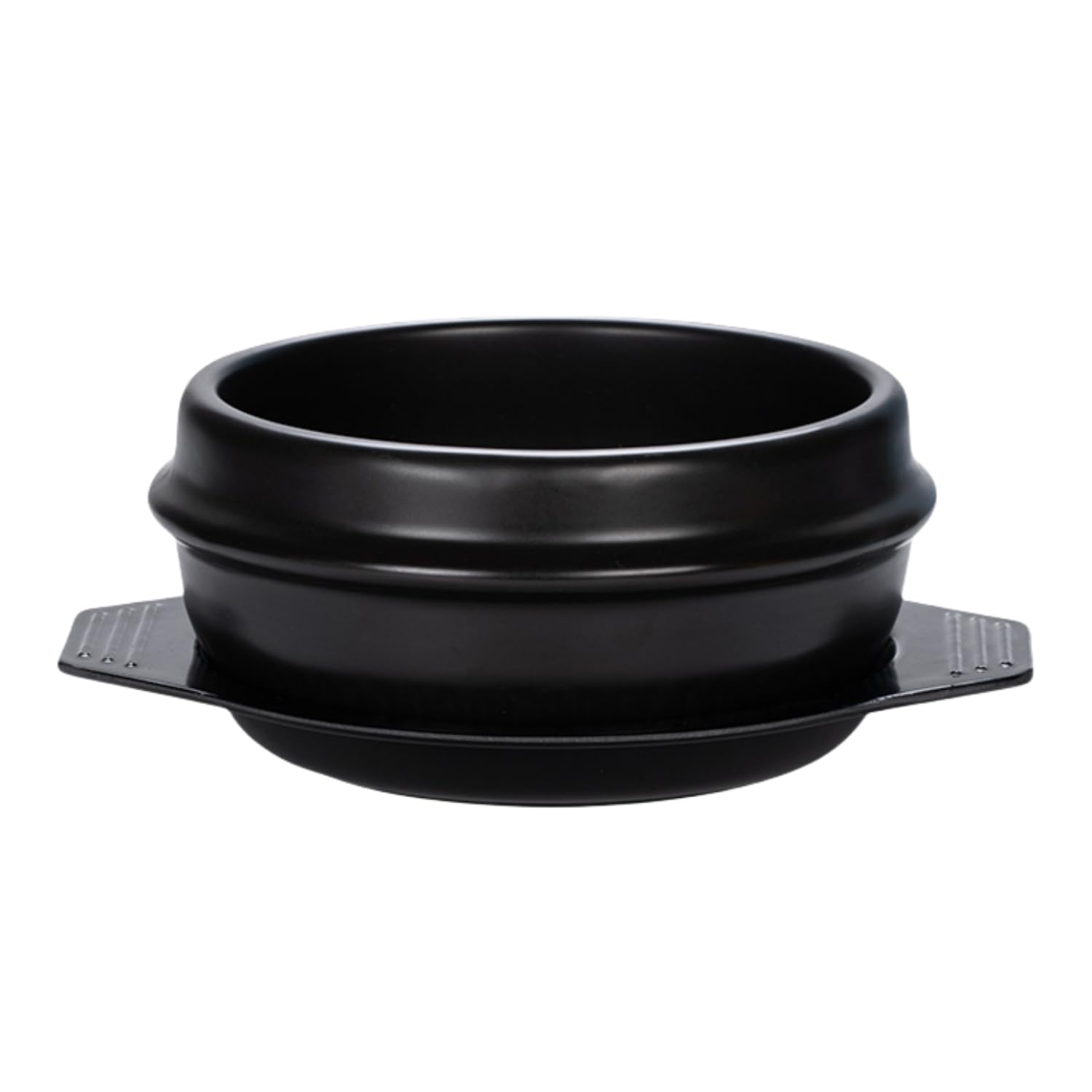 XICHENGSHIDAI Dolsot Bibimbap Earthenware Stone Bowl, Korean Cooking Soup Ceramic Pot, Donabe Pot for Ttukbaegi and Korean Stew with Tray 1100ml