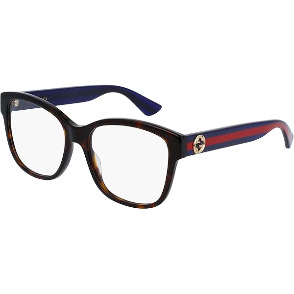 Amazon.com: Gucci Square Eyeglasses GG0038ON 003 Dark Havana