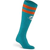 For Bare Feet NFL MIAMI DOLPHINS Cozy Feather Compression Varsity Stripe Team Color Large/Extra Large