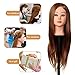 Hairdressing Training Head, LuckyFine 18'' Brown Hair Super Long Golden Hair Mannequin Head - Practice Training Doll Heads Cosmetology - Hair Styling Mannequins Heads with Clamp
