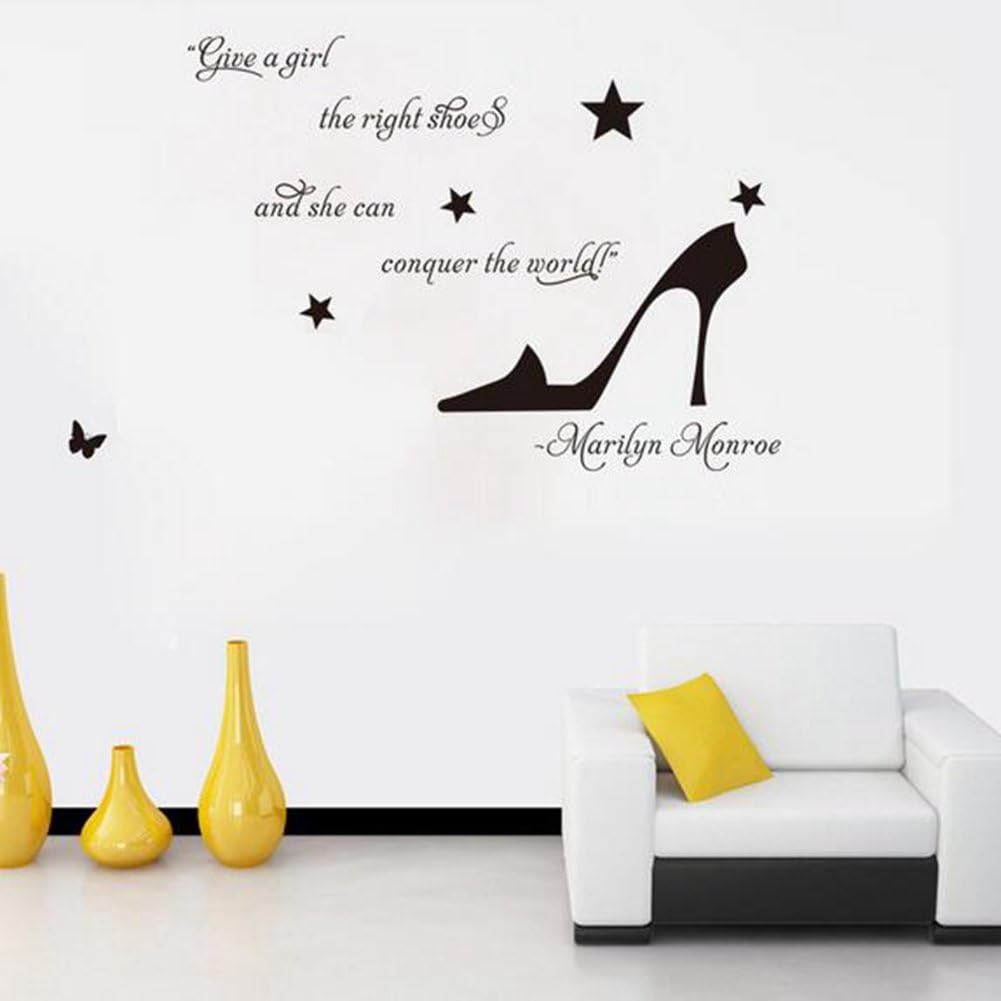 Henai Give a Girl the Right Shoes DIY Wall Quote Vinyl Decal Stickers